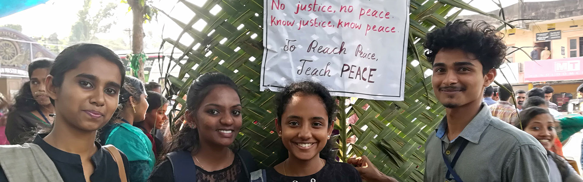 4 Youth with peace banner