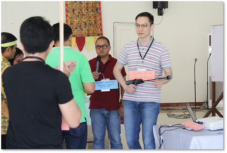 Martin participating in a role-play in Davao 2017