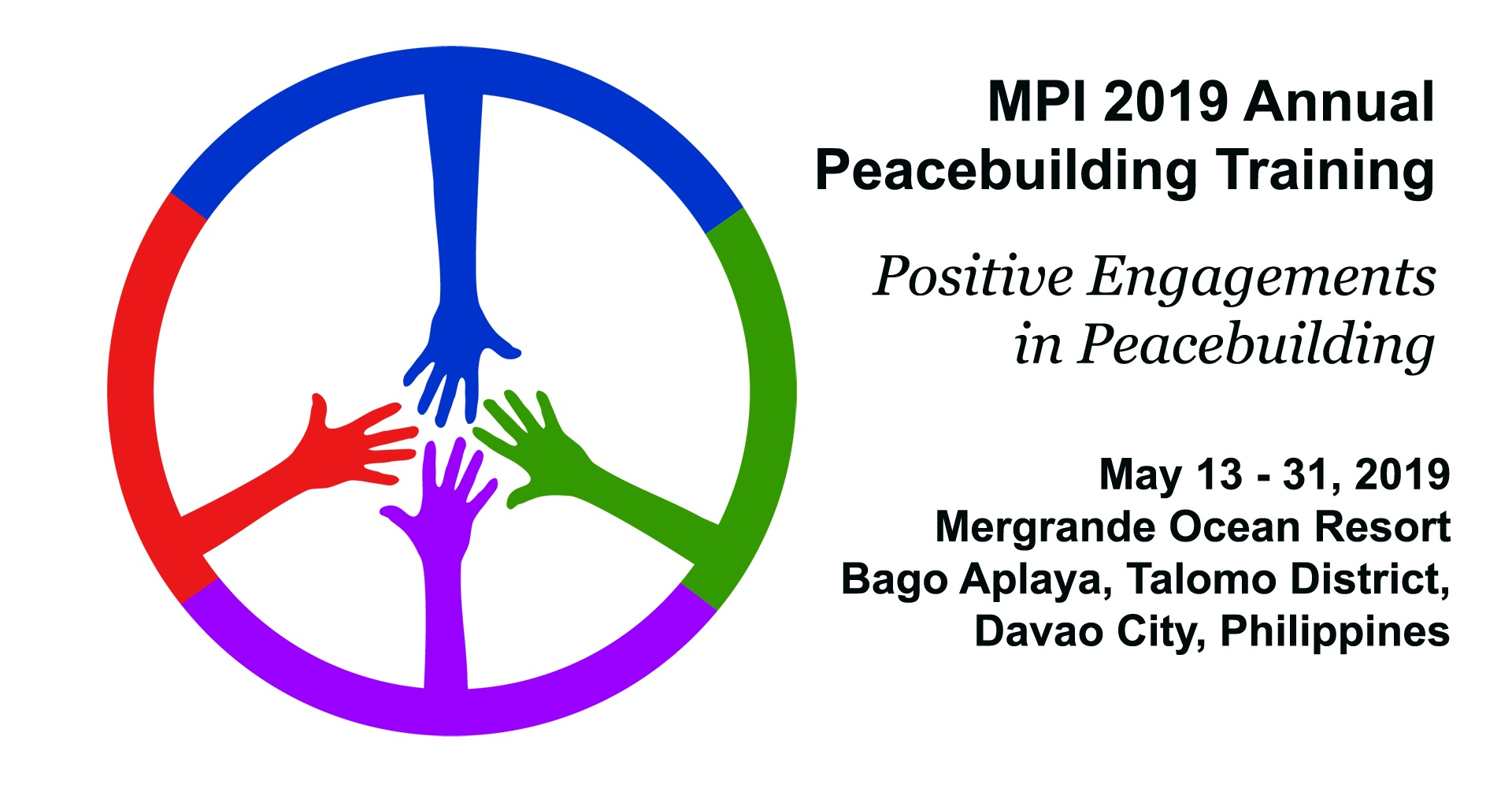 MPI 2019 Logo colored hands forming peace sign