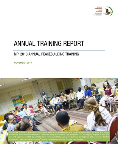 Annual Training Report: MPI 2013 Annual Peacebuilding Training